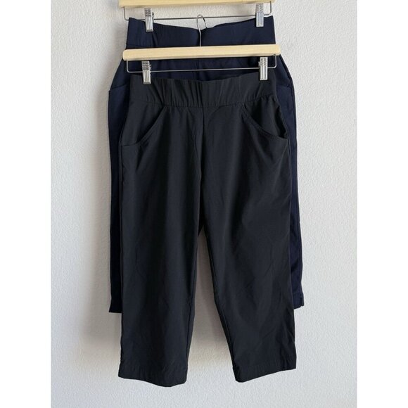 COLUMBIA Women Small Capri Shorts Athletic Outdoor Navy & Black Pull On Set of 2 - Picture 3 of 16